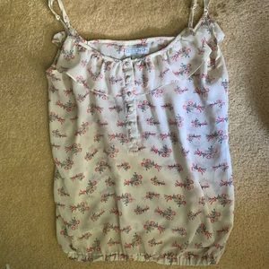 Sheer white Cotton On floral adjustable tank top